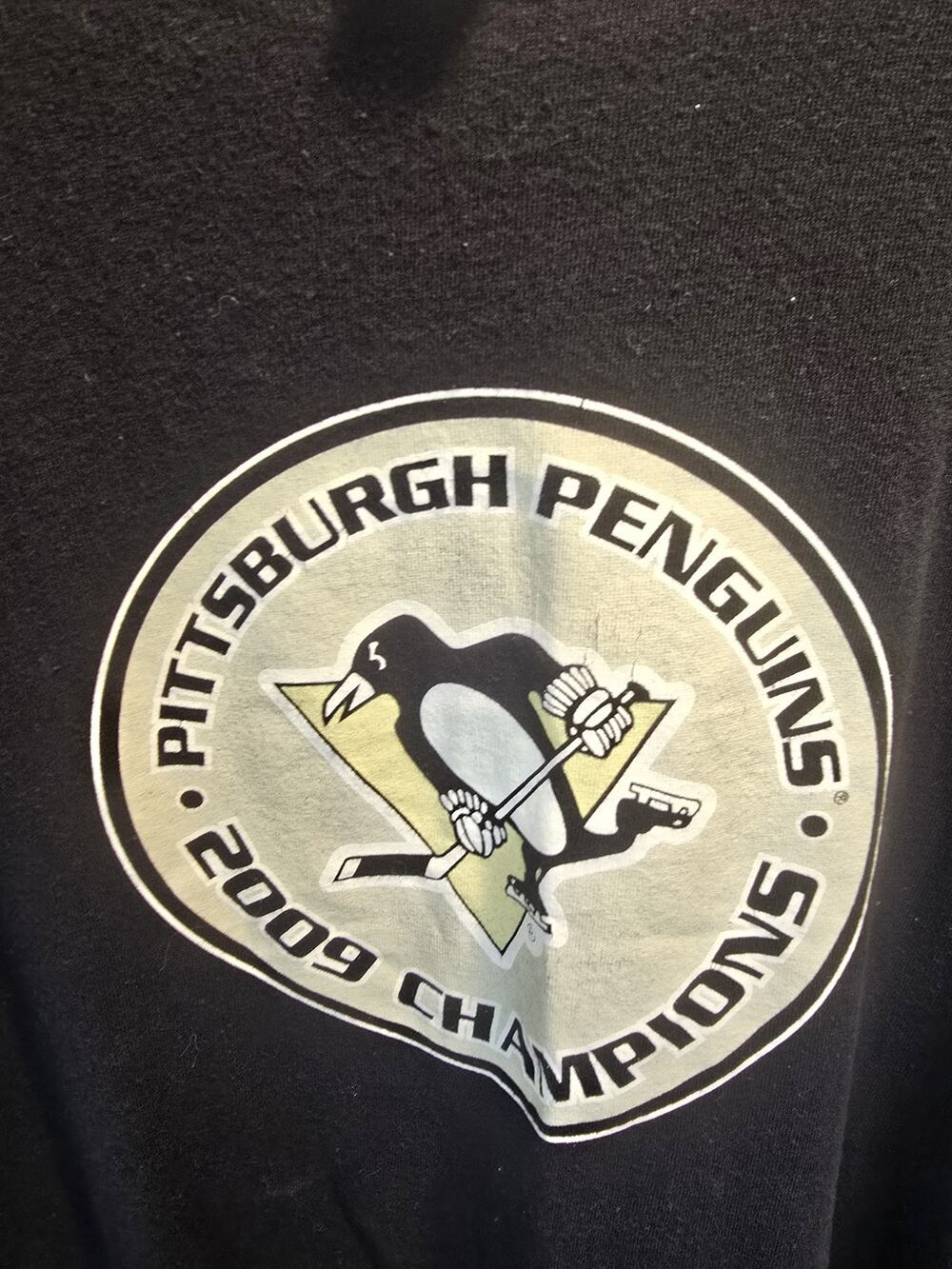 2009 Stanly Cup Champions PITTSBURGH PENGUINS T-Shirt LABATT BLUE LIGHT Men's XL